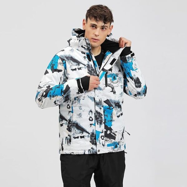Mens Ski Jacket and Pants Set Ski Suit Winter Waterproof Windproof Hooded Snow Coat 2 Pieces Snowboarding Snowsuits - Image 2